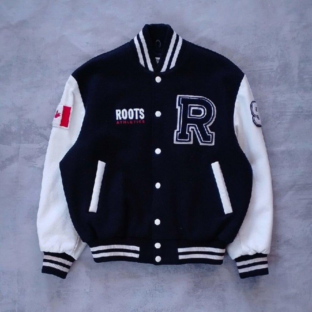 VINTAGE 1999 Roots Athletics Canada Kids Varsity Jacket UNISEX